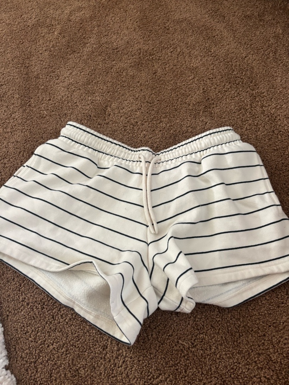 Universal Thread White Shorts with Navy Stripe Accents